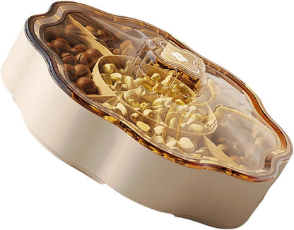 Candy Box Dry Fruit Container With Lid For Living Room 5 Compartments Snacks Organiser For Household Use
