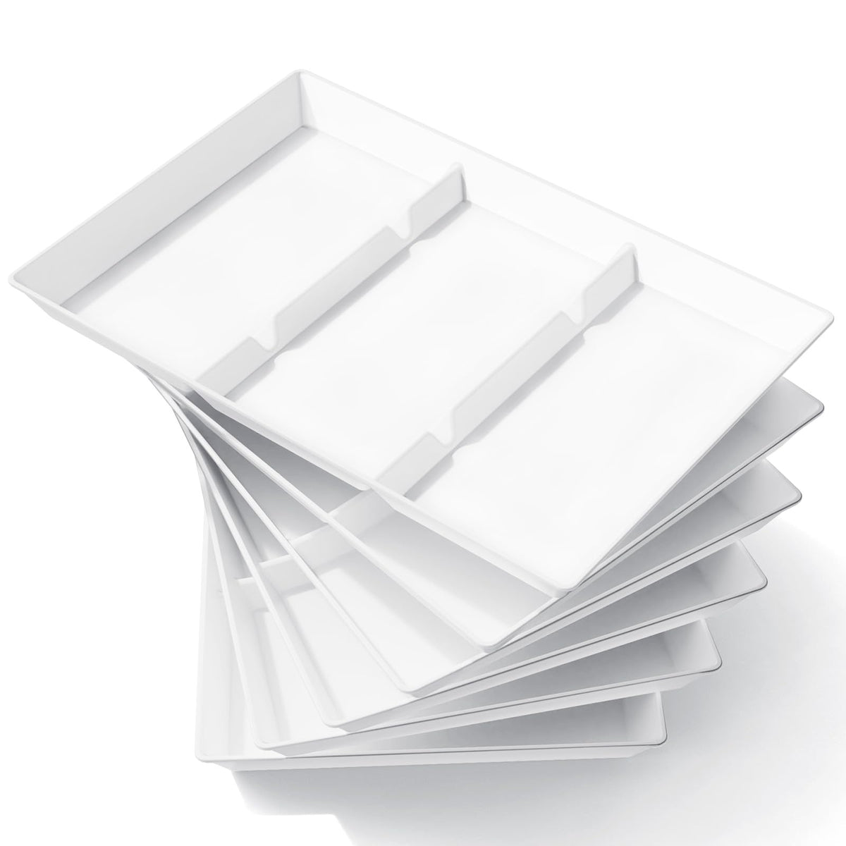 Lifewit Divided Serving Tray for Party, 4 Pack Plastic Food Serving Platter