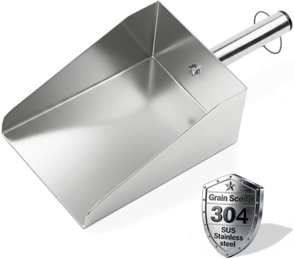 304 Stainless Steel Ice Scoop, Large 6-inch Metal Flour Scoop 50 Ounce