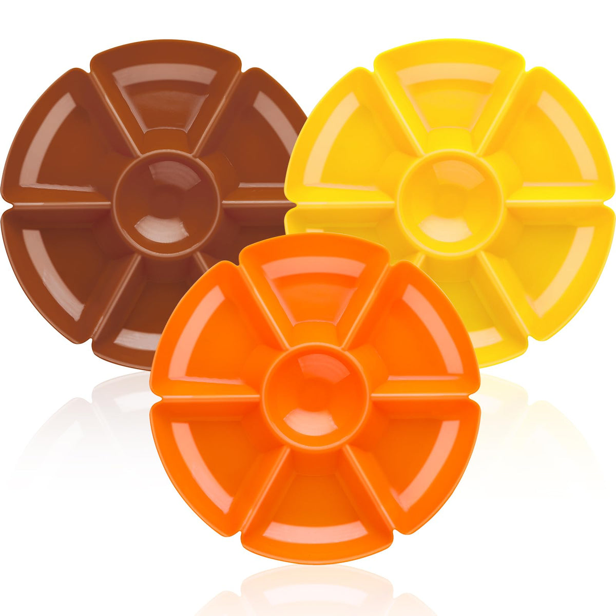 3 Round Plastic Serving Trays 11 Inch 7 Comp