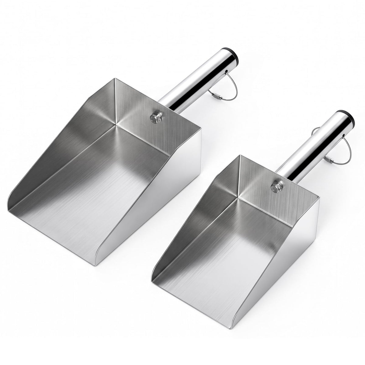 304 Stainless Steel Grain Scoop, Heavy Duty Ice Metal Feed Scoop