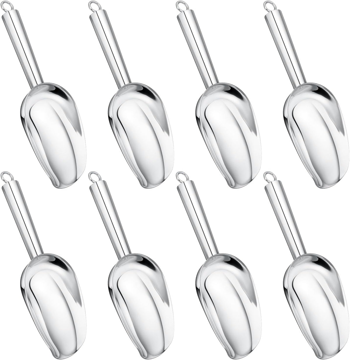 Leonyo 3Oz Ice Scoop, 8 Pcs Stainless Steel Ice Scoopers for Freezer, Food
