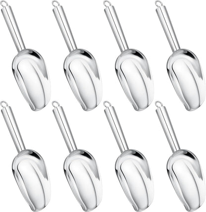 Leonyo 3Oz Ice Scoop, 8 Pcs Stainless Steel Ice Scoopers for Freezer, Food