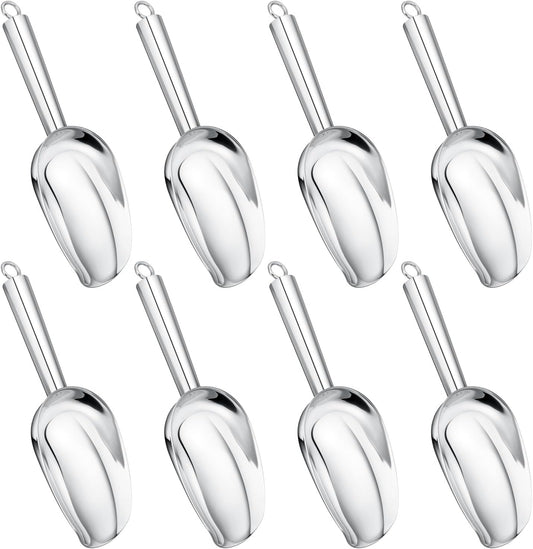 Leonyo 3Oz Ice Scoop, 8 Pcs Stainless Steel Ice Scoopers for Freezer, Food