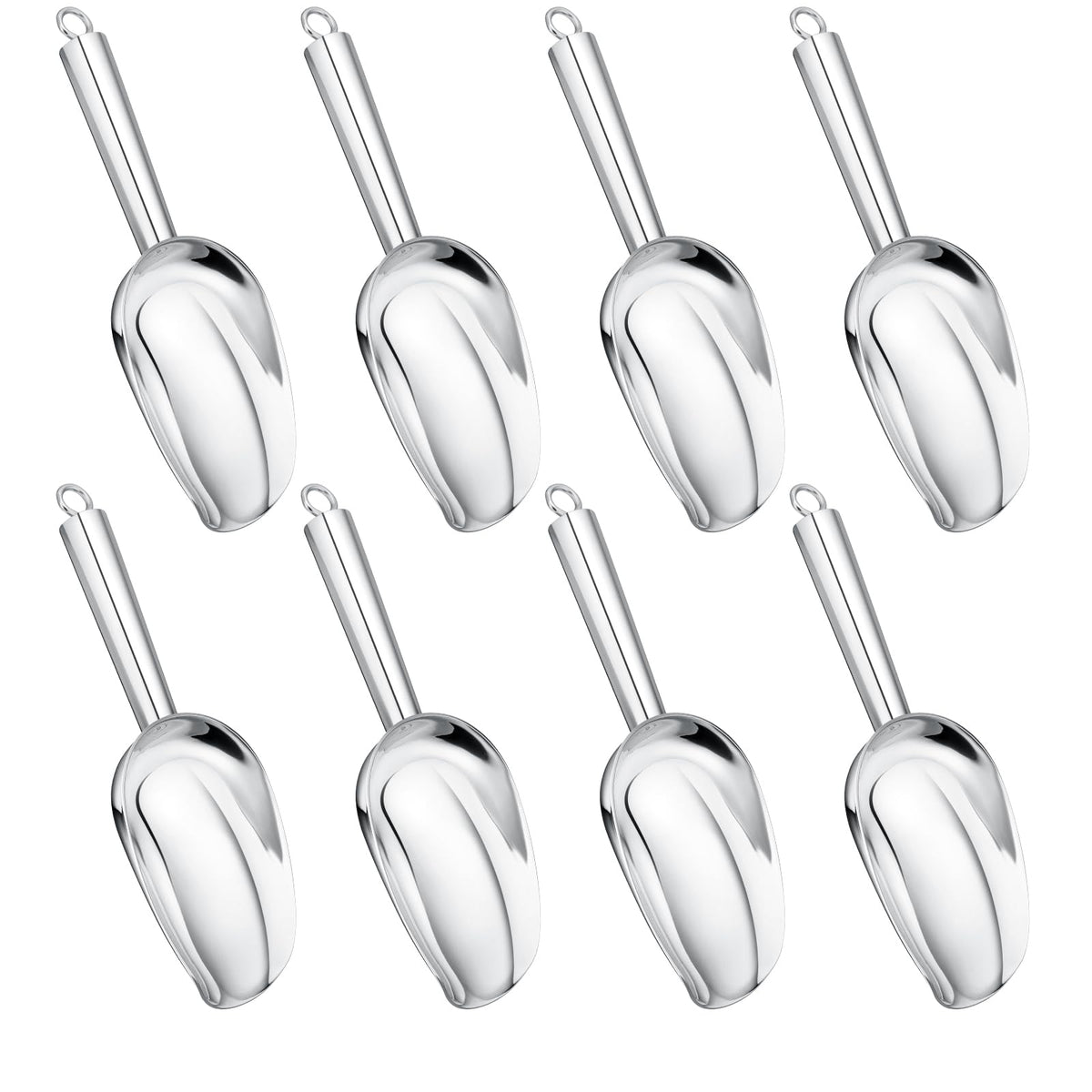Leonyo 3Oz Ice Scoop, 8 Pcs Stainless Steel Ice Scoopers for Freezer, Food