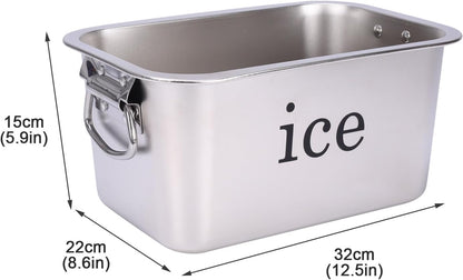 12L(12.7Qt) Ice Bucket for Freezer,Stainless Steel Ice Cube Bin with Handle,Large Capacity Ice Container Champagne Bucket Carry Drink Storage Cooler,Halloween Ice Buckets for Parties