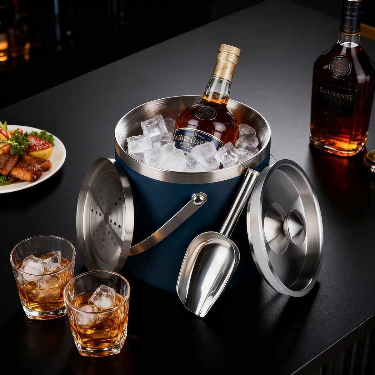 3L Double-Wall Insulated Stainless Steel Ice Bucket for parties