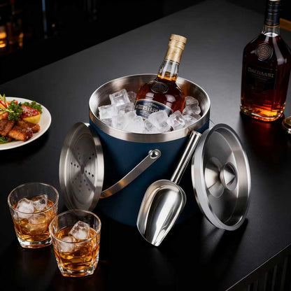 3L Double-Wall Insulated Stainless Steel Ice Bucket for parties