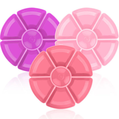 3 Round Plastic Serving Trays 11 Inch 7 Comp