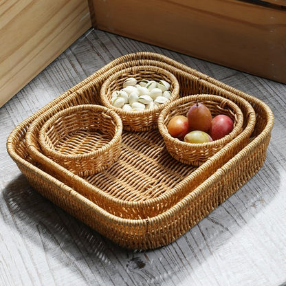 Snack Storage Serving Basket with 4 Compartment Divided Dried Fruit Trays