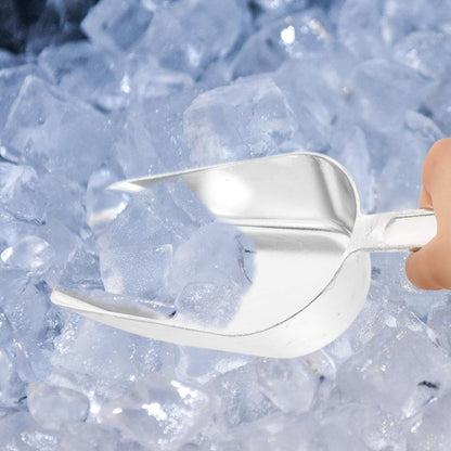 PRETYZOOM Ice Scoop for Freezer Metal Cube Shovel Grain Flour Food Machine Kitchen Bar Restaurant Dessert Shop 12x4.25x3.14 Inches Stainless Steel Utility Scoopers
