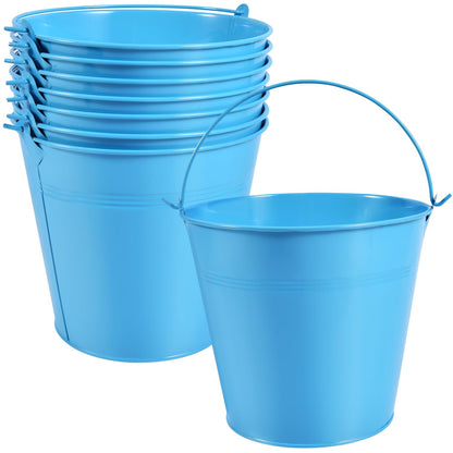 OBTANIM 7 Pack Red Metal Buckets with Handle Galvanized Ice Pails for Plants, Succulents, Party Favors Organizing, Rustic Home Decor or Classrooms Pencil Storage (7.1 x 5.2 inch)