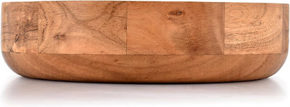 Kaizen Casa Wooden Round Shaped Serving Bowl for Fruit,Dessert Platter Tray Dish Kitchen Dining Fruit,Dessert,Snack