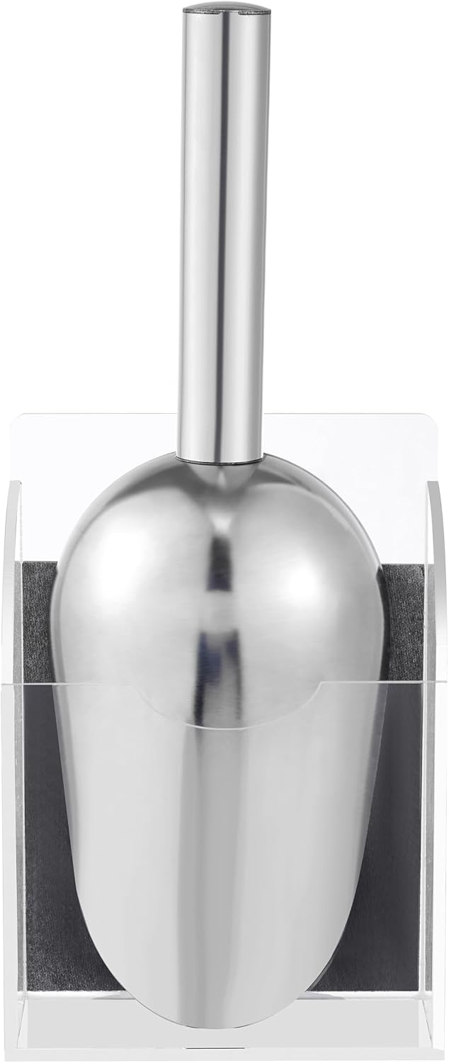 Stainless Steel Ice Scoop with Magnetic Acrylic Holder