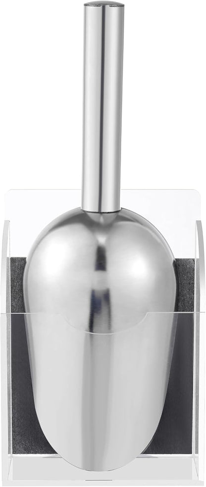 Stainless Steel Ice Scoop with Magnetic Acrylic Holder