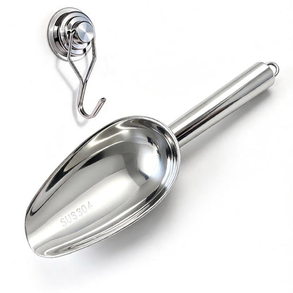 6Oz 304 Stainless Steel Ice Scoop for Freezer with Magnetic Hook