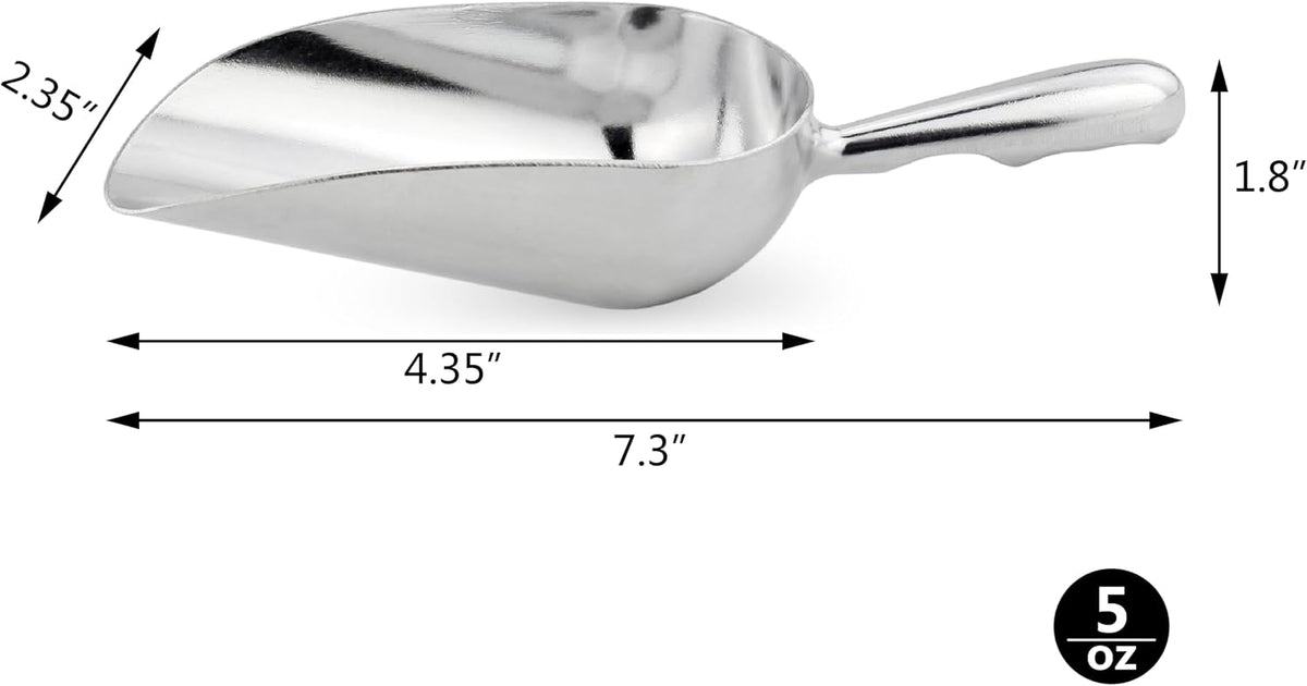 New Star Foodservice 34509 Cast Aluminum Ice Scoop, 5-Ounce, Silver