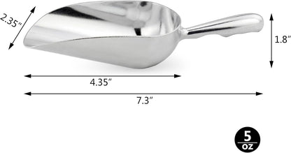 New Star Foodservice 34509 Cast Aluminum Ice Scoop, 5-Ounce, Silver