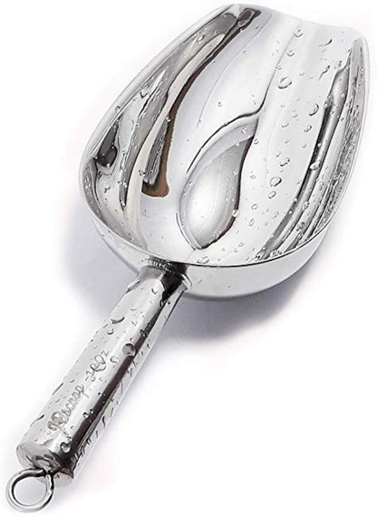 JBscoop Stainless Steel large Ice Scoop 11.3 inch, Feed Candy Popcorn Sugar Utility Scoop Easy Storage, Heavy Duty - 18 Oz