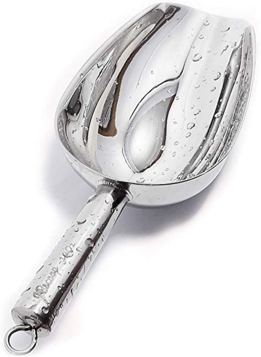 JBscoop Stainless Steel large Ice Scoop 11.3 inch, Feed Candy Popcorn Sugar Utility Scoop Easy Storage, Heavy Duty - 18 Oz