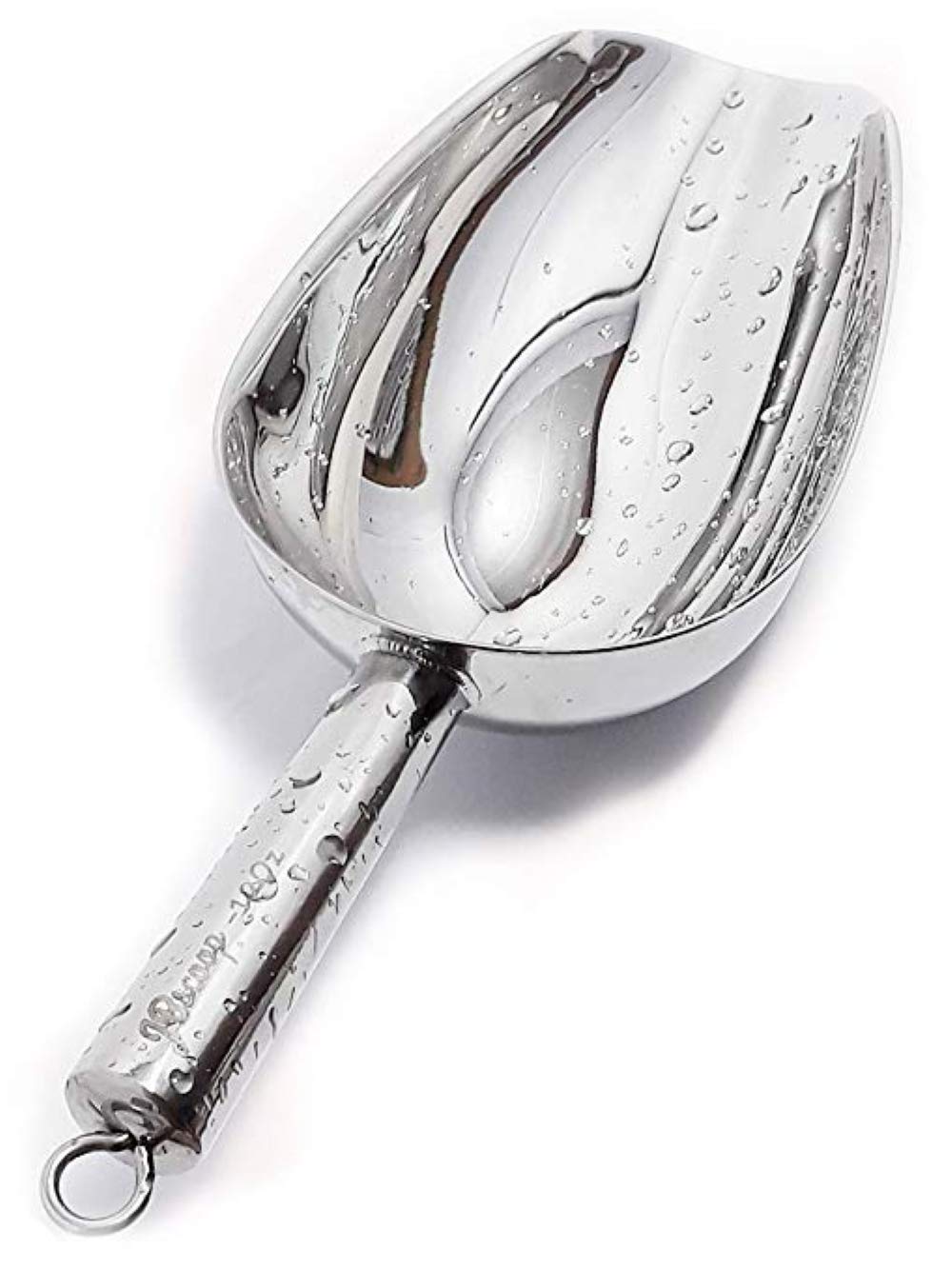 JBscoop Stainless Steel large Ice Scoop 11.3 inch, Feed Candy Popcorn Sugar Utility Scoop Easy Storage, Heavy Duty - 18 Oz