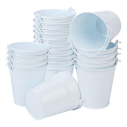12 Pack 7 Inch Large Galvanized Ice Buckets with Handles, 100 OZ Metal Bucket for Beer, Wine, Champagne, Parties, BBQs, Tailgating, and Elegant Centerpieces