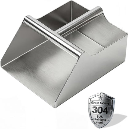 304 Stainless Steel Ice Scoop, Large 6-inch Metal Flour Scoop 50 Ounce