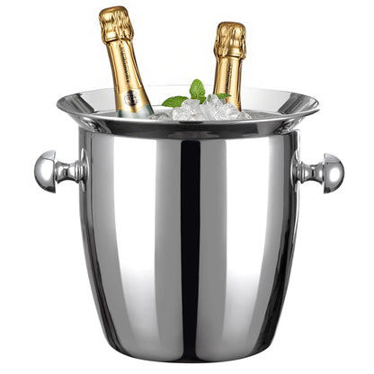 Ice Bucket, Large Ice Bucket for Parties, 5L Portable Stainless Steel Wine Buckets with Handle for Champagne, Beer, Cocktails, Indoor, Outdoor, Camping, Picnic(Silver)