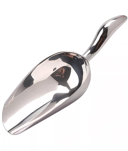 Stainless Steel 6 Ounce Ice Scoop With Good Grip Handle - Kitchen, Freezer, Dog Food, Popcorn Scoop - Dishwasher Safe