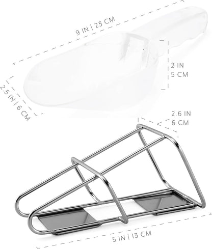 Darware Ice Maker Scoop w/Holder (2-Piece Set); Scooper Accessory for Counter Top Ice Makers and Machines