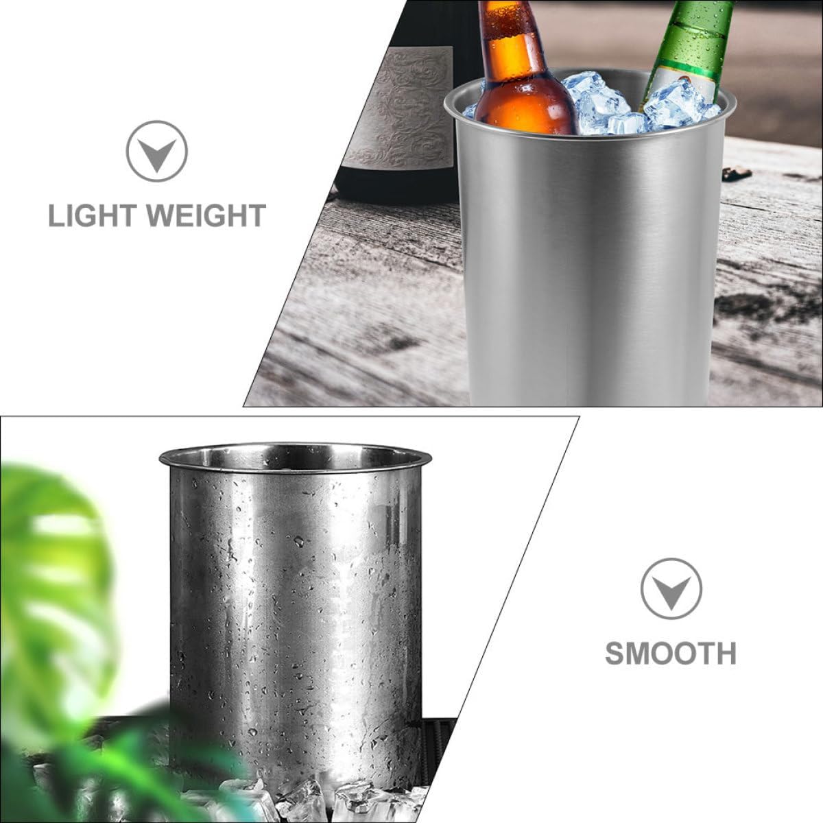 Luxshiny Stainless Steel Ice Bucket Drink Containers Stainless Steel Container Ice Cube Mold Ice Bucket Beverage Container Metal Container Metal Ice Bucket Wine Bottle Bucket