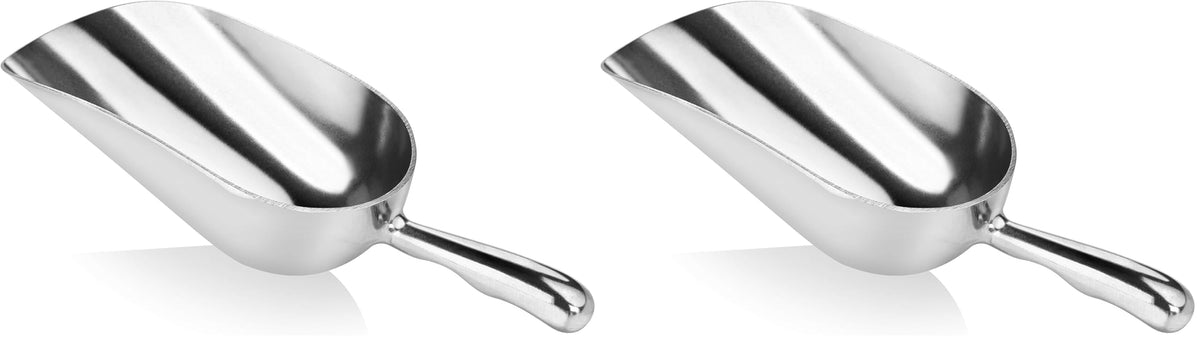 New Star Foodservice 34608 One-Piece Cast Aluminum Round Bottom Bar Ice Flour Utility Scoop, 85-Ounce, Silver (Hand Wash Only)