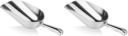 New Star Foodservice 34608 One-Piece Cast Aluminum Round Bottom Bar Ice Flour Utility Scoop, 85-Ounce, Silver (Hand Wash Only)
