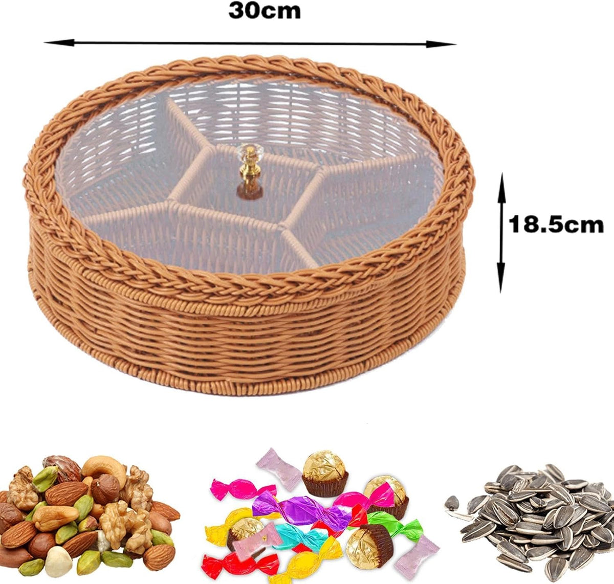 Dried Fruit Dishes Snack Box Divided Serving Dishes Storage Container Snack Tray Dried Fruit Organizer for Cookies Sweets