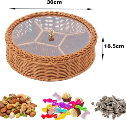 Dried Fruit Dishes Snack Box Divided Serving Dishes Storage Container Snack Tray Dried Fruit Organizer for Cookies Sweets