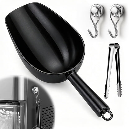 Juome 12oz Stainless Steel Ice Scoop for Freezer with Magnetic Holder