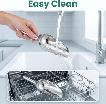 5 Pcs Stainless Steel Ice Scoop, Metal Ice Scoop for Freezer, Bar, Kitchen