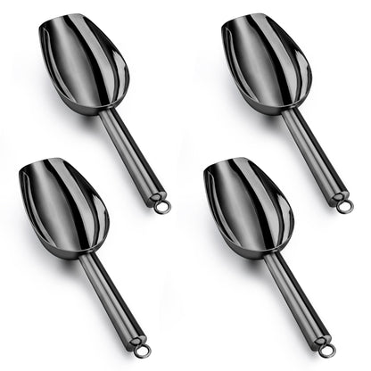 LIANYU Metal Ice Scoop Set of 4, 3 Oz Stainless Steel Small Ice Scooper