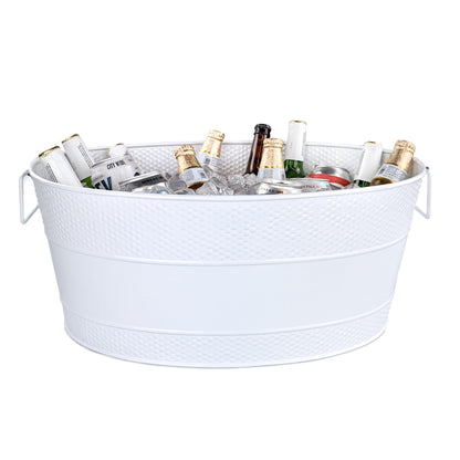 BREKX Heavy-Duty Stainless Steel Beverage Tub for Parties, Large, Oval