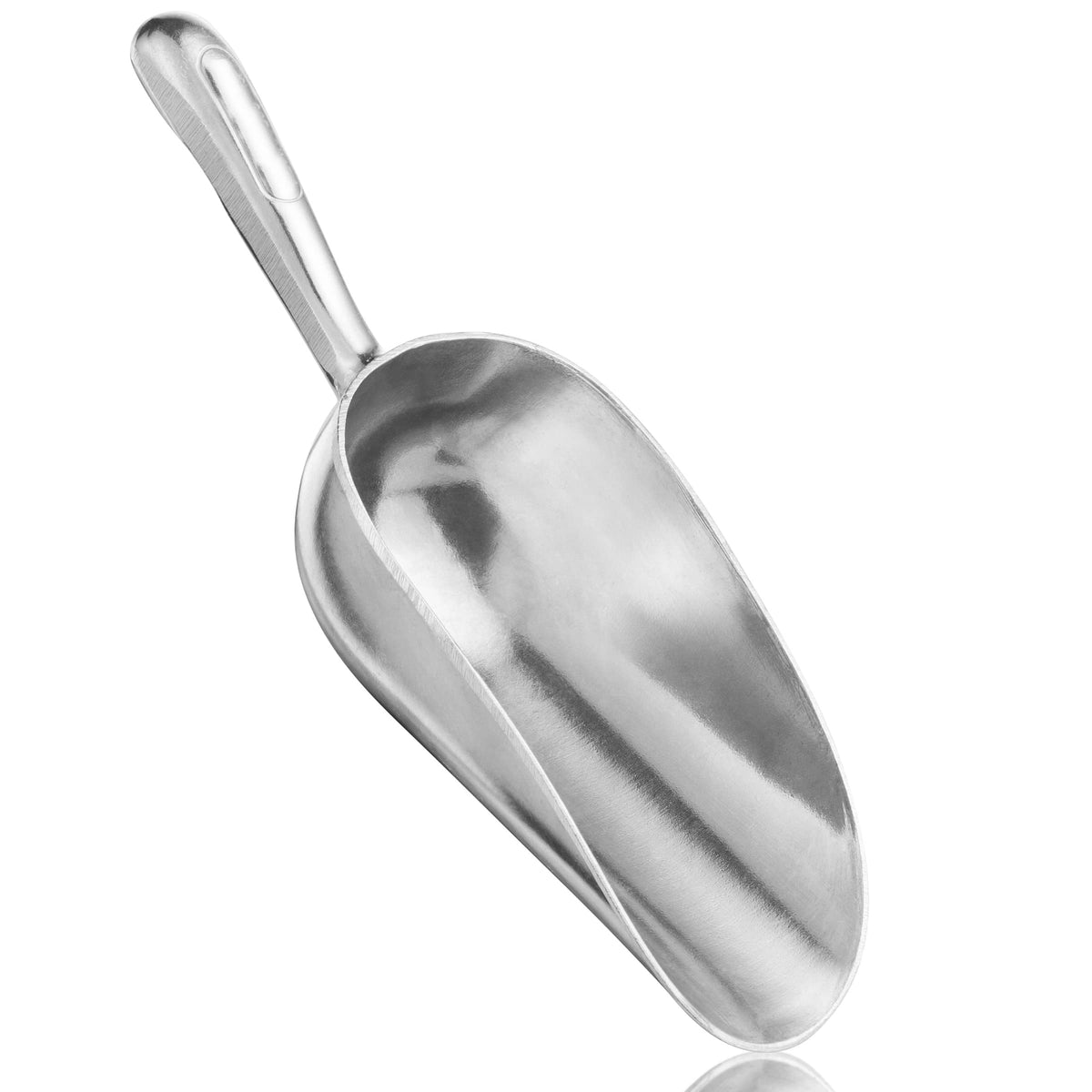 Cast Aluminum Utility Scoop - 12 oz. - Round Bottom, ice scoop For Multi-Purpose Use, With Finger Groove Handle (Hand Wash Only) (12 oz.)