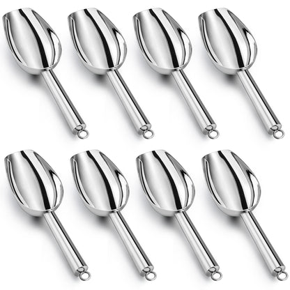 LIANYU Metal Ice Scoop Set of 4, 3 Oz Stainless Steel Small Ice Scooper