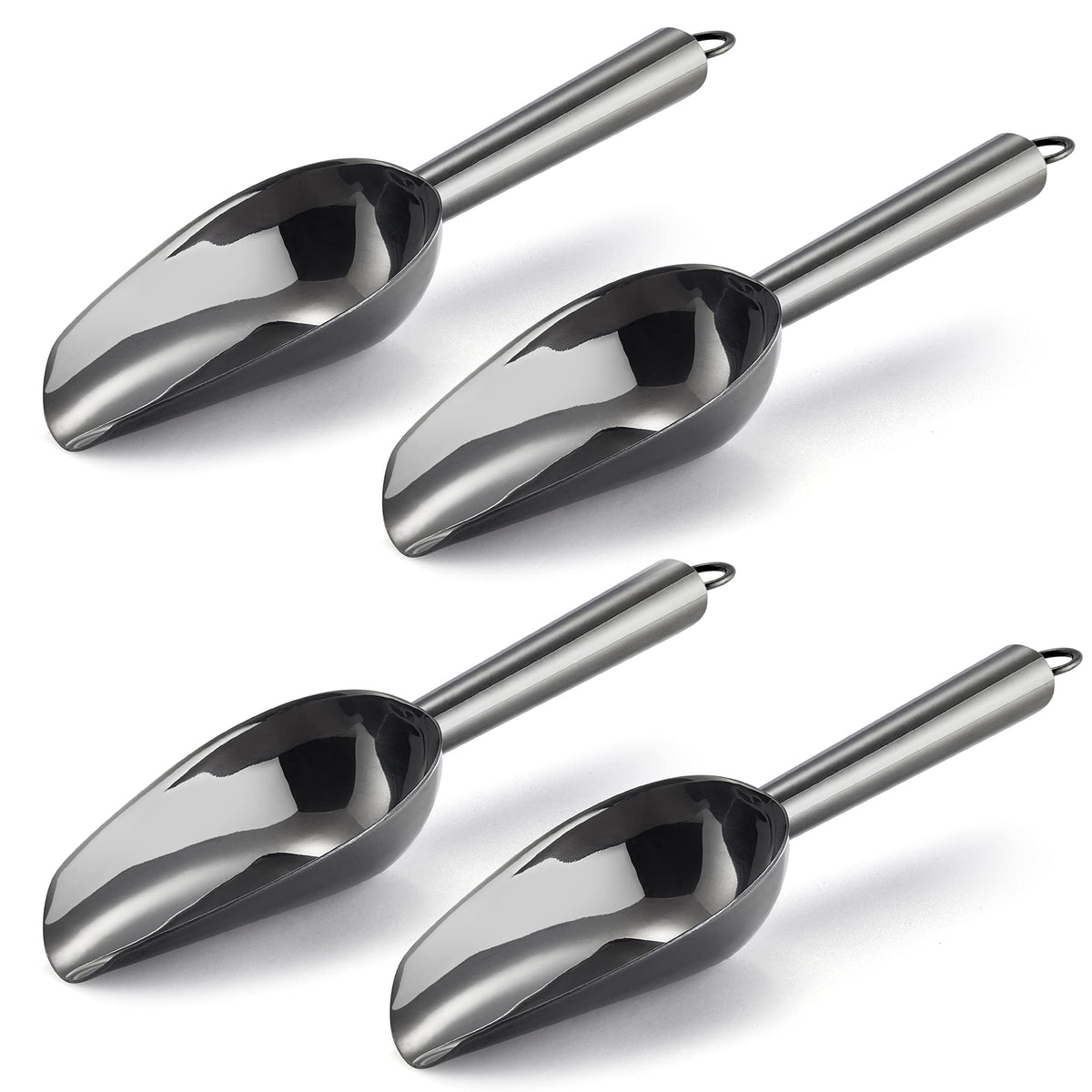 E-far Mini Scoop, 3 Ounce Stainless Steel Kitchen Utility Scoops, 4 Pack