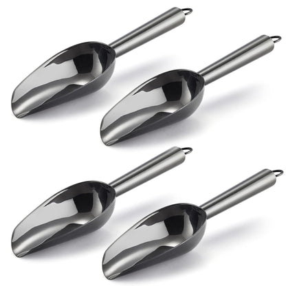E-far Mini Scoop, 3 Ounce Stainless Steel Kitchen Utility Scoops, 4 Pack