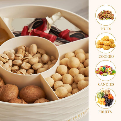 Modern Luxury Snack Box with Lid – Elegant Dry Fruit, Nut & Candy Organizer Tray for Living Room or Gift Giving
