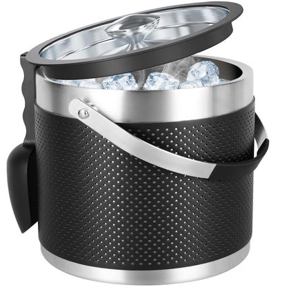 3.2L Double Wall Stainless Steel Ice Bucket for Parties with Lid, Scoop