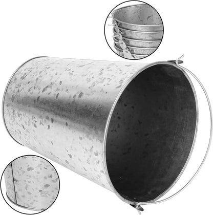 10 PCS Galvanized Ice Buckets, 6 Inch Diameter 7 Inch Tall Galvanized Metal Ice Pails with Handles for Champagne, Beer, and More, Perfect for Parties and Home Decor (100 oz Capacity)