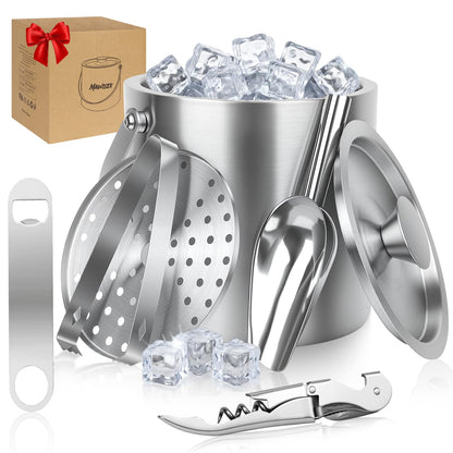 Ice Bucket 3L Stainless Steel Insulated Ice Buckets for Parties