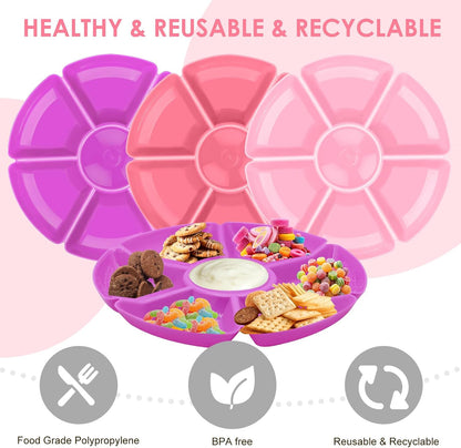 3 Round Plastic Serving Trays 11 Inch 7 Comp