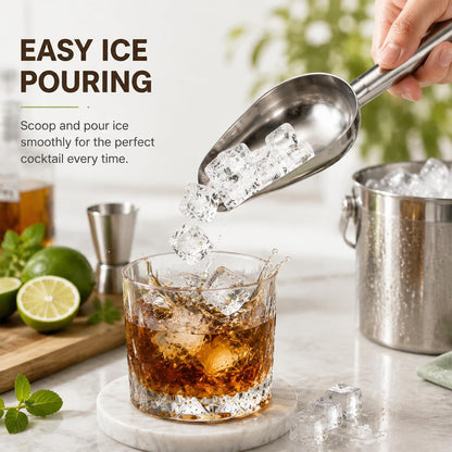 6Oz 304 Stainless Steel Ice Scoop for Freezer with Magnetic Hook