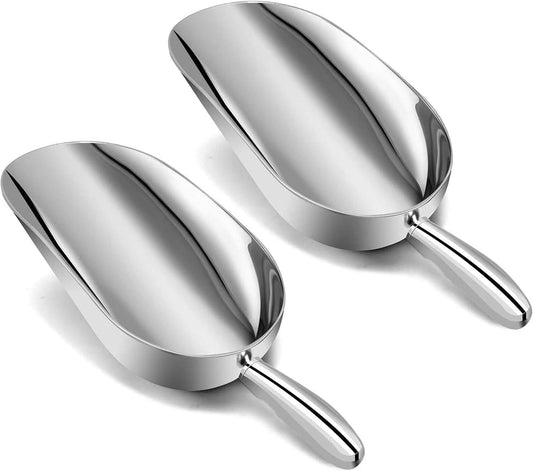 AS-12 SET OF 2, 12 Oz. (Ounce) Bar Ice Scoop, Dry Bin Scoop, Dry Goods Scoop, Candy Scoop, Spice Scoop, Cast Aluminum